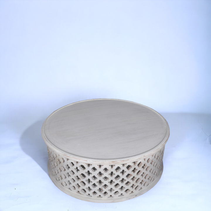 Petal Mango Wood Coffee Table - White Additional 3