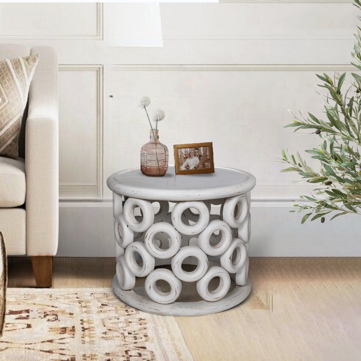 Donut Lord Wood Side Table - White Additional 2