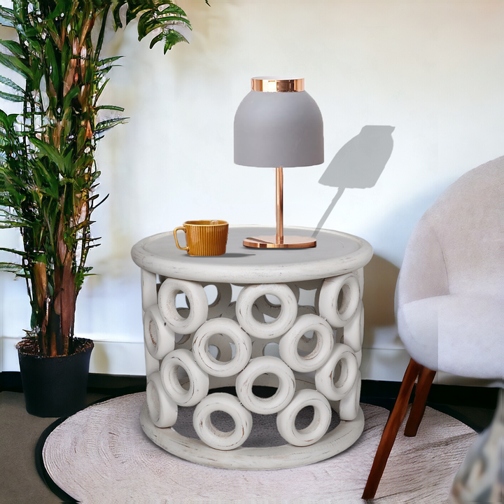 Donut Lord Wood Side Table - White Additional 1
