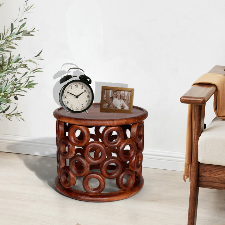 Donut Lord Wood Side Table - Dark Brown Additional 2