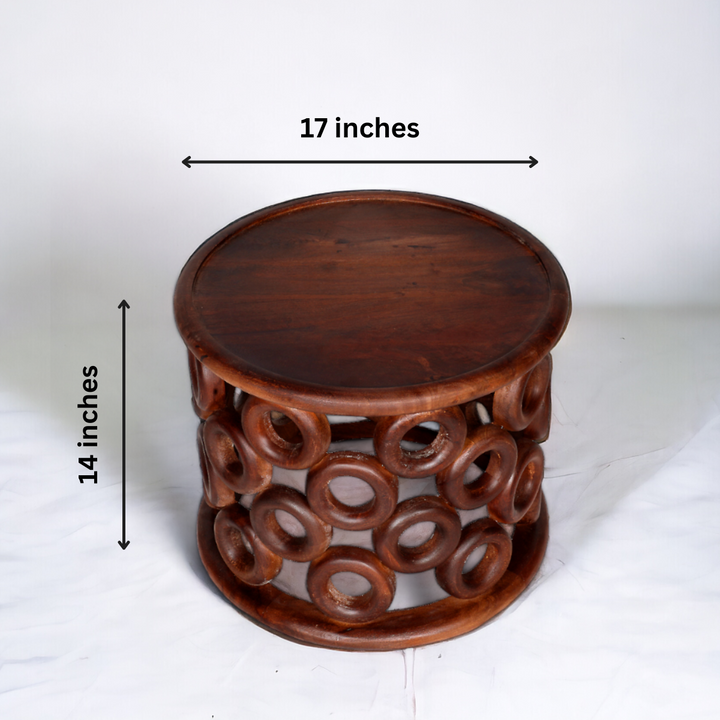 Donut Lord Wood Side Table - Dark Brown Additional 4