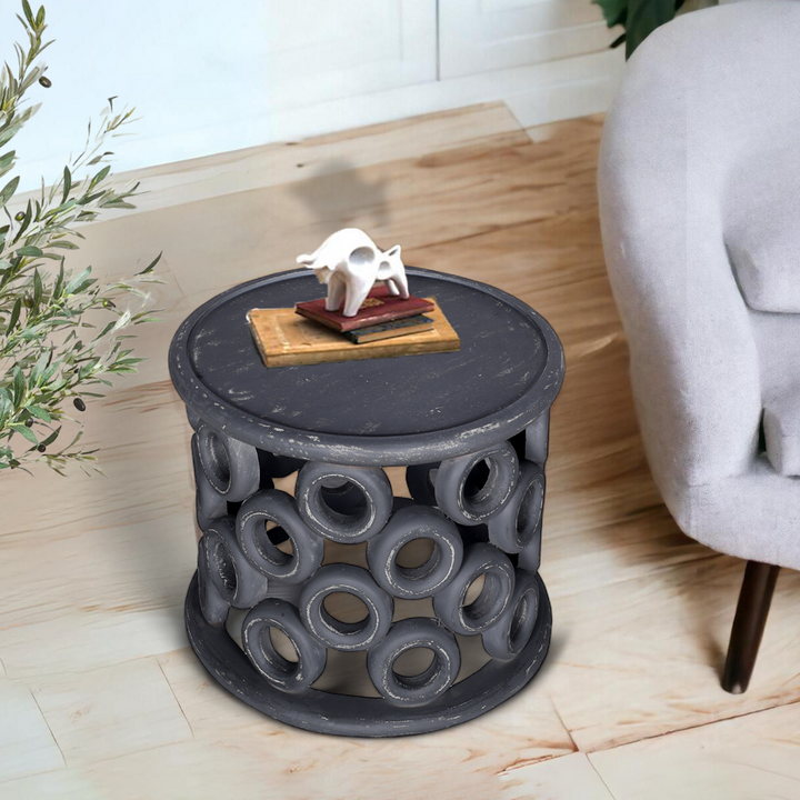 Donut Lord Wood Side Table - Grey Additional 2