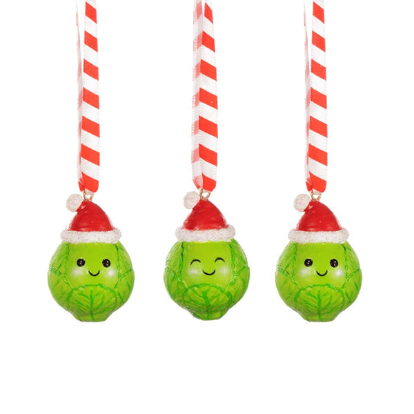 Brussel Sprout Baubles - Set of 3