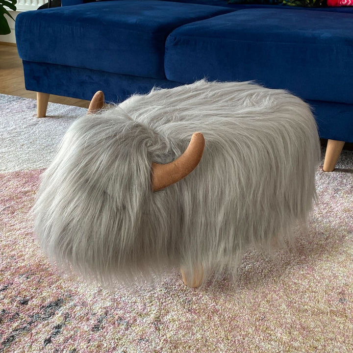 Gilbert the Grey Highland Cow Footstool Additional 3