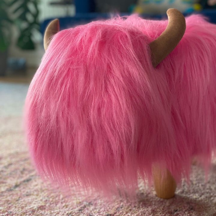 Pink the Highland Cow Footstool Additional 2