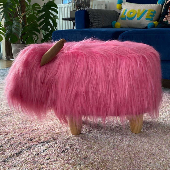 Pink the Highland Cow Footstool Additional 4