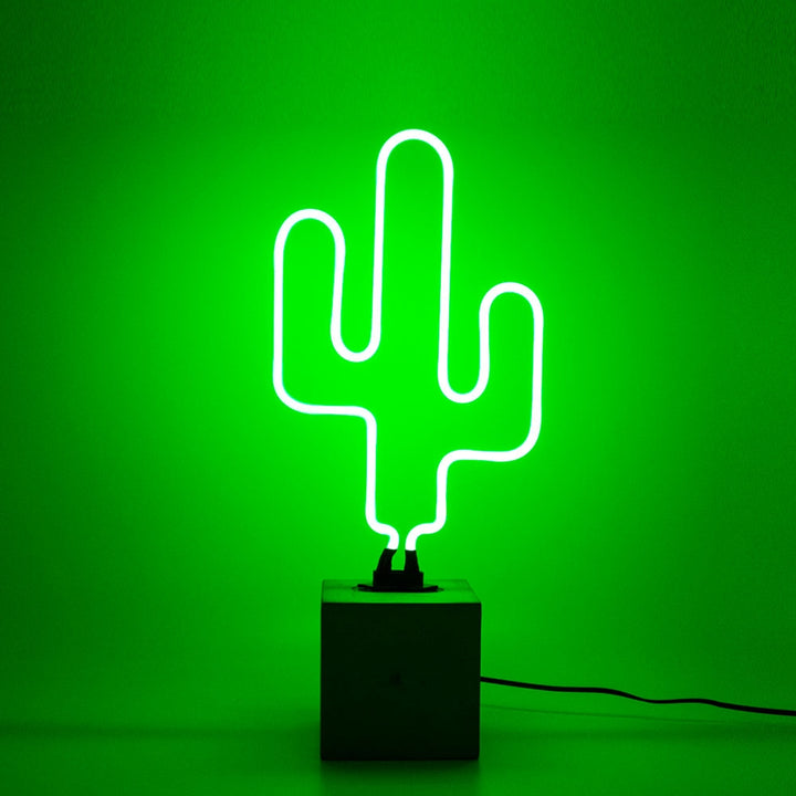Neon Cactus Table Lamp Sign - Green [D] Additional 1