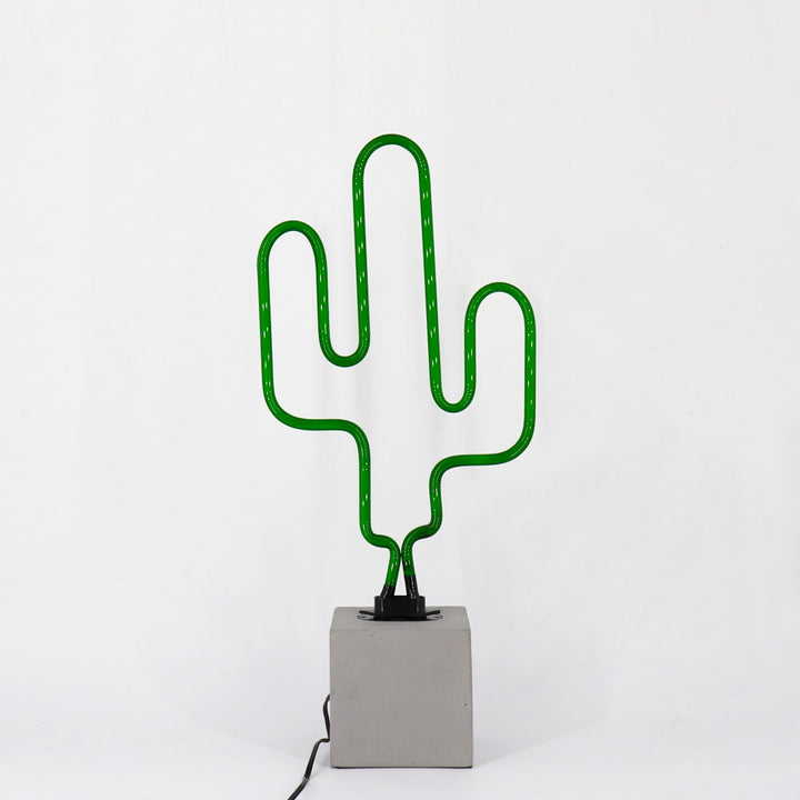 Neon Cactus Table Lamp Sign - Green [D] Additional 2