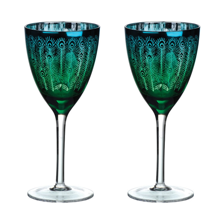 Peacock Wine Glass - Set of 2