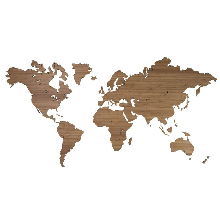 Wooden World Map Wall Art - Bamboo Additional 4