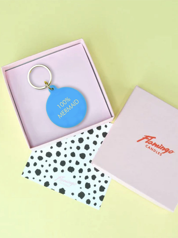 Mermaid Keyring - 100% Mermaid Acrylic Tag with Gold Engraving Additional 4