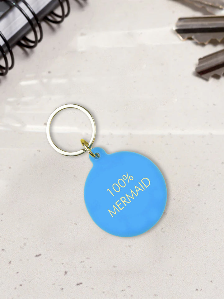 Mermaid Keyring - 100% Mermaid Acrylic Tag with Gold Engraving Additional 2