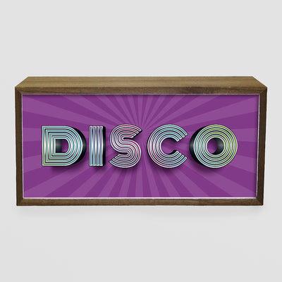 LED Disco Sign Light Box – Retro Party Vibes for Home or Bar