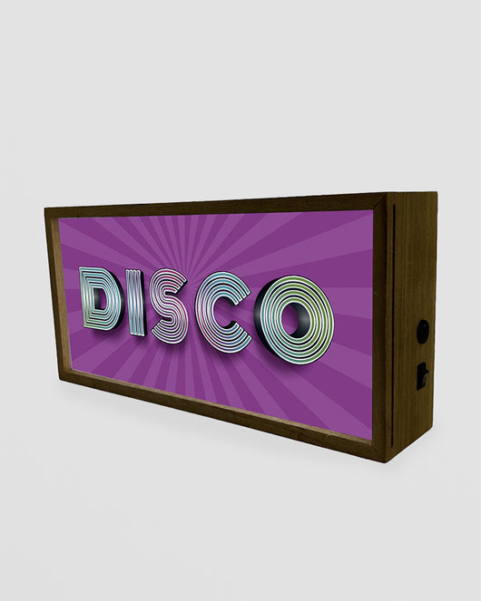 LED Disco Sign Light Box – Retro Party Decor – Red Candy