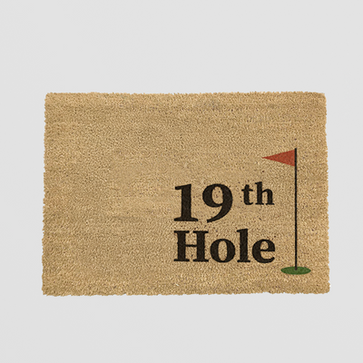 Golf Doormat - 19th Hole Flag Design for Indoor or Outdoor Use