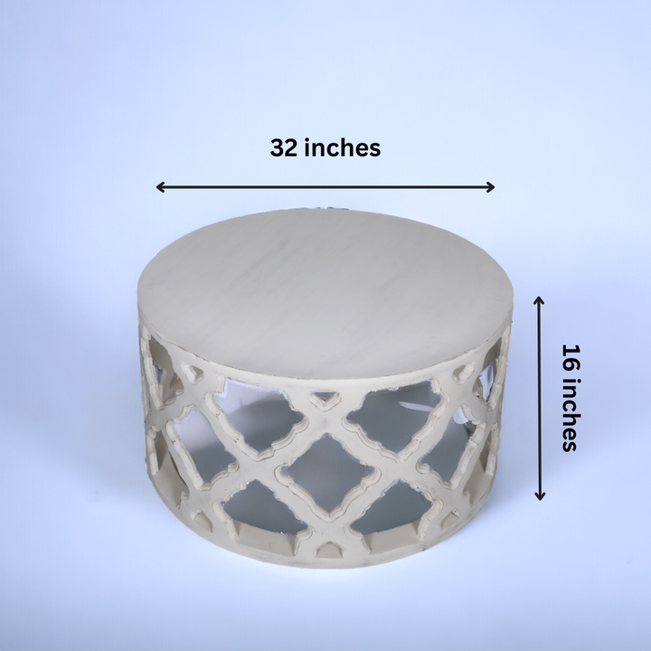 Vega Mango Wood Coffee Table - White Additional 4