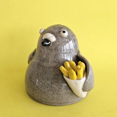 Percy With The Chips – Handmade Pigeon Ornament