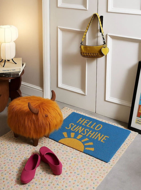 The Welcome Home Moo-d Bundle – Cow Footstool & Cheeky Doormat