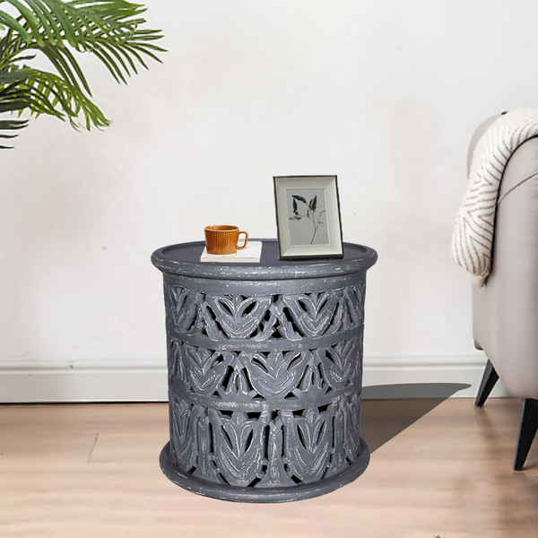 Perth Mango Wood Side Table - Grey