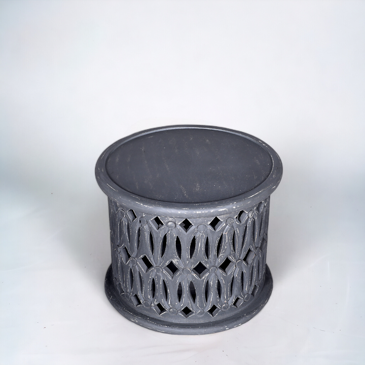 Costner Mango Wood Side Table - Grey Additional 3