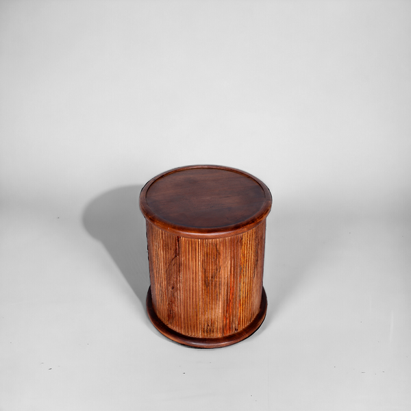Linda Mango Wood Side Table - Dark Brown