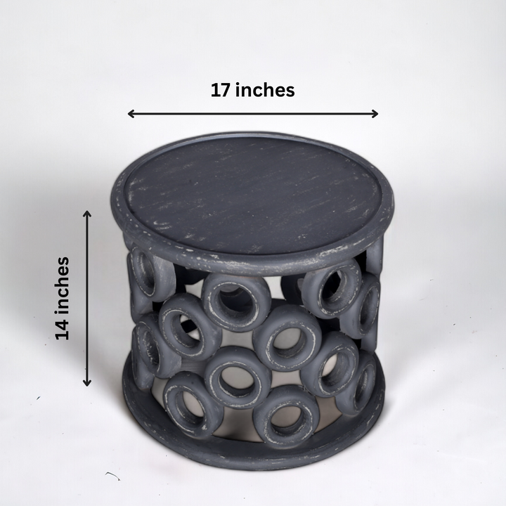 Donut Lord Wood Side Table - Grey Additional 3