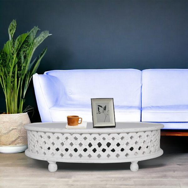 Homania Mango Wood Coffee Table - White