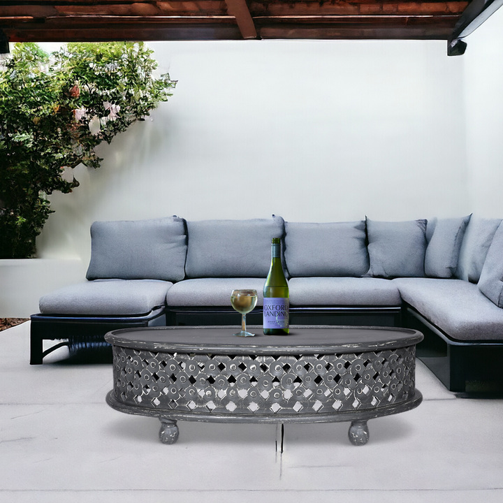 Homania Mango Wood Coffee Table - Grey Additional 2