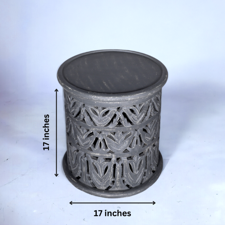 Perth Mango Wood Side Table - Grey Additional 4