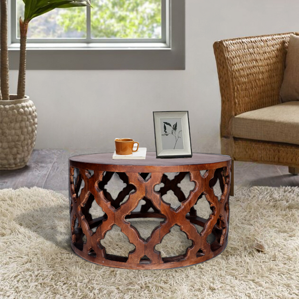 Vega Mango Wood Coffee Table - Dark Brown