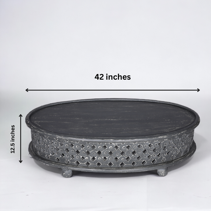 Homania Mango Wood Coffee Table - Grey Additional 4