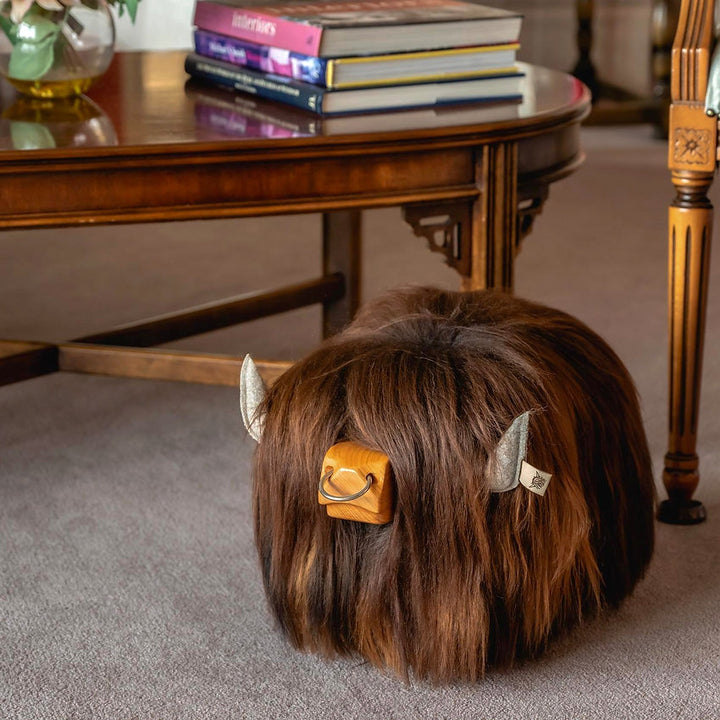Chestnut the Highland Calf Footstool Additional 2