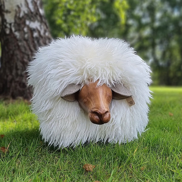 Curly Ivory the Sheep Footstool