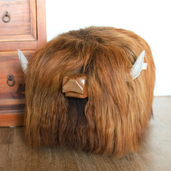 Chestnut the Highland Cow Footstool