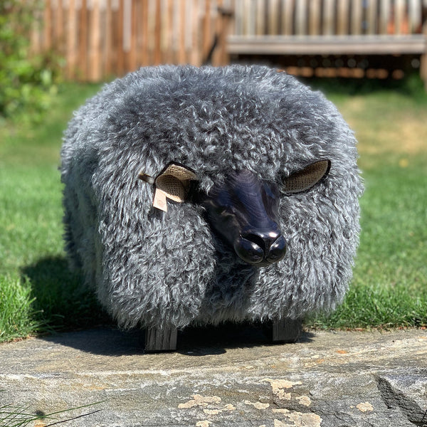 Curly Grey the Sheep Footstool
