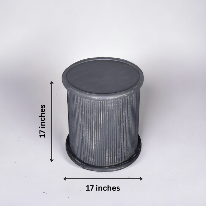 Linda Mango Wood Side Table - Grey Additional 4