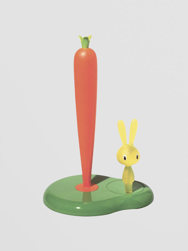 Alessi Bunny and Carrot Kitchen Roll Holder. Whimsical Green Design