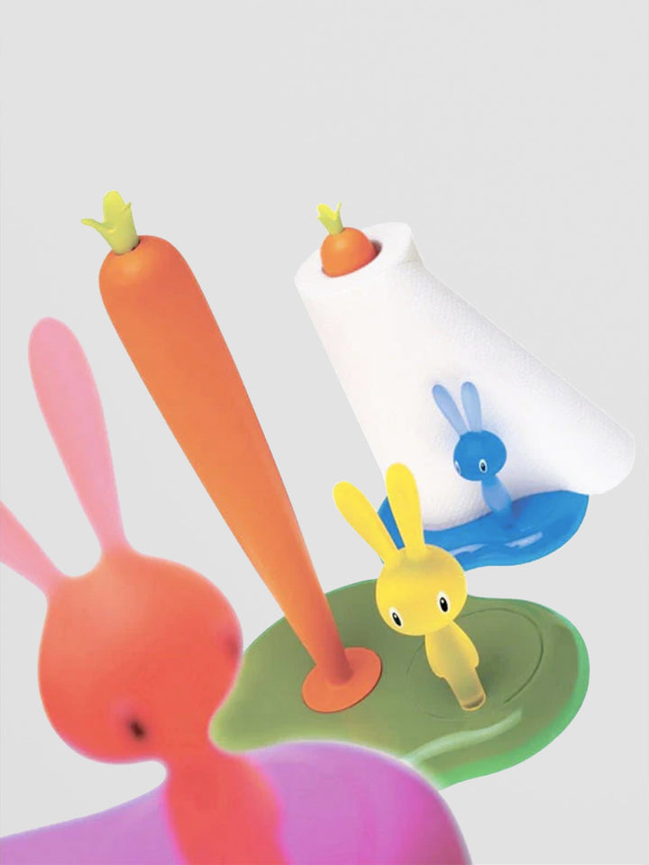 Alessi Bunny and Carrot Kitchen Roll Holder. White, Whimsical & Functional Additional 2