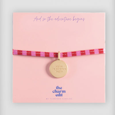 Charm Tie Bracelet - And So the Adventure Begins, Gold-Plated