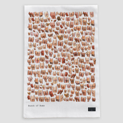 Funny Tea Towel - Bunch of Bums Design in Cotton
