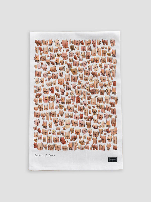 Funny Tea Towel - Bunch of Bums Design in Cotton