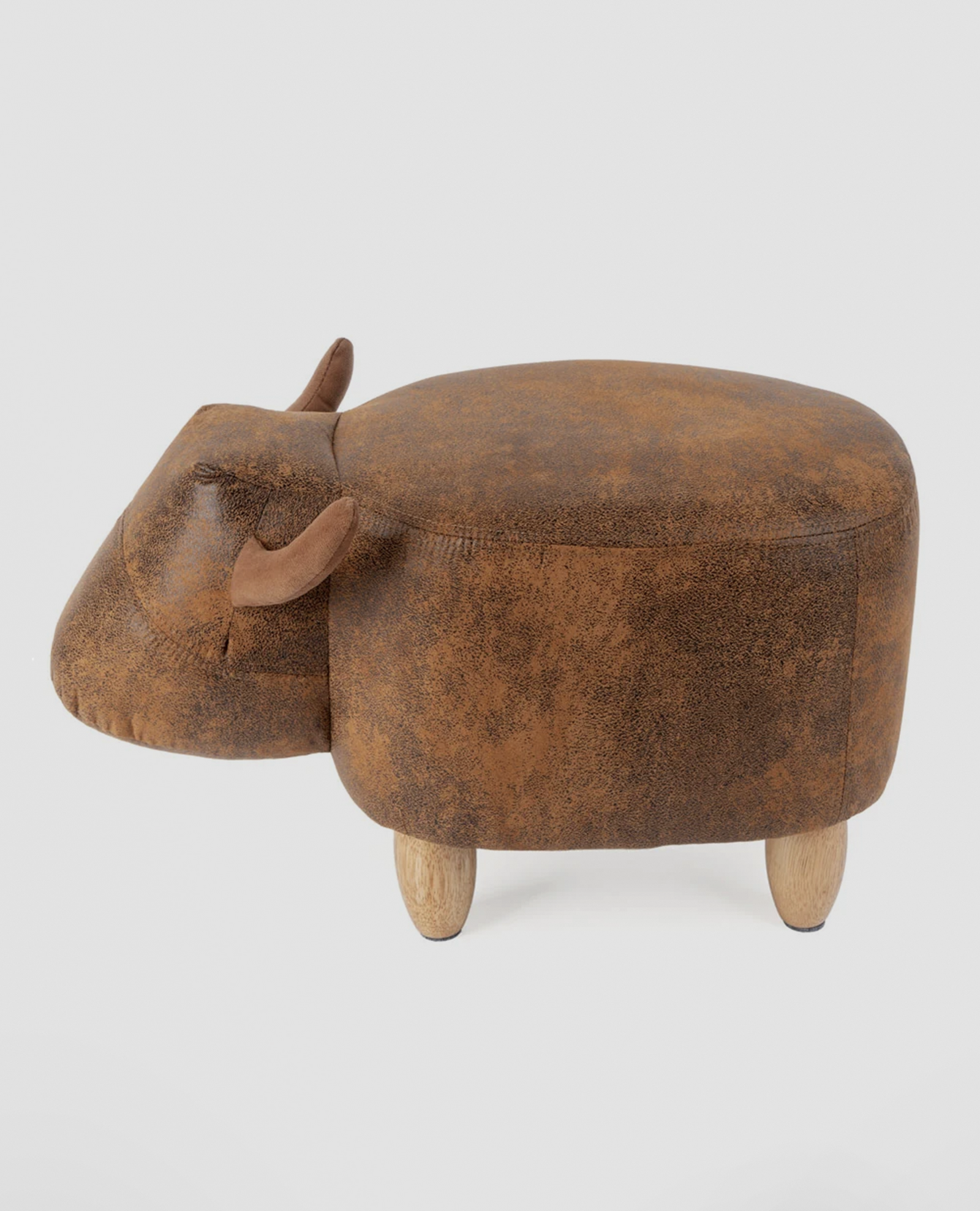 Benton the Bull Footstool – Faux Leather Ottoman – Red Candy