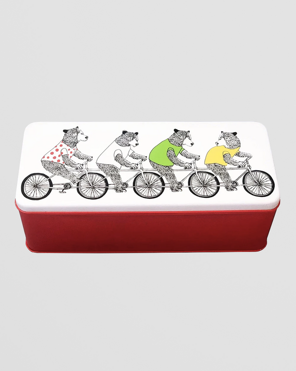Bicycling Bears Biscuit Tin [D]