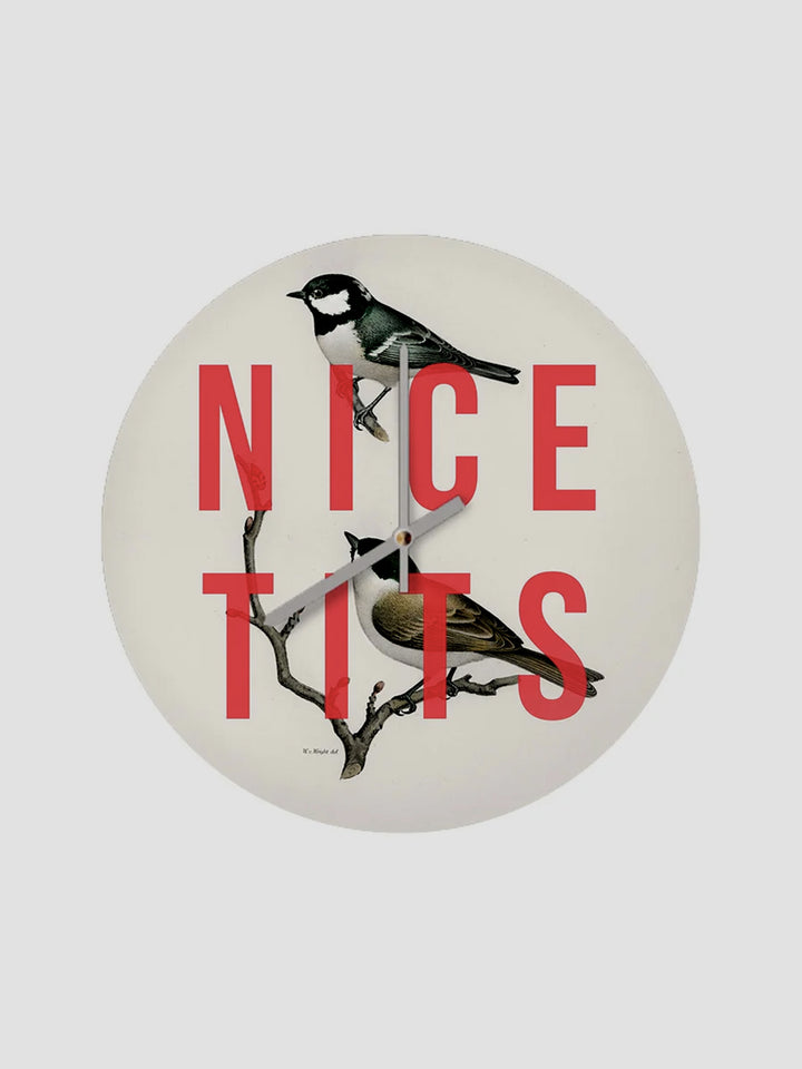 Bird Wall Clock - Nice Tits Design with Glass Face Additional 1