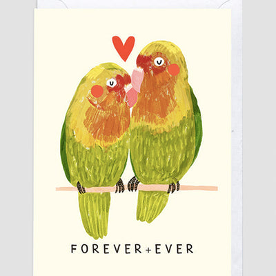 Love Birds Greeting Card, Blank Inside with White Envelope
