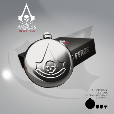 Assassin's Creed Black Flag Hip Flask Gift Set — Officially Licensed Collectible