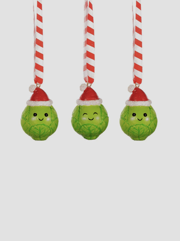 Brussel Sprout Baubles - Set of 3