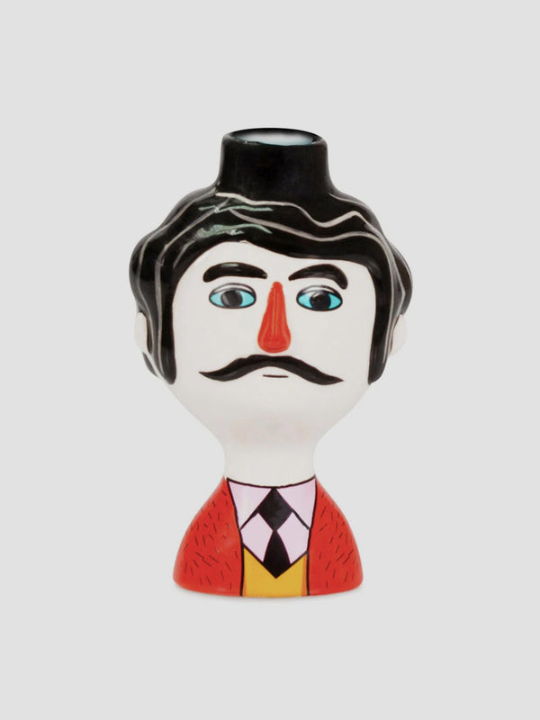 Carlos Ceramic Candle Holder. A Dapper Dinner Guest with a Wax Habit