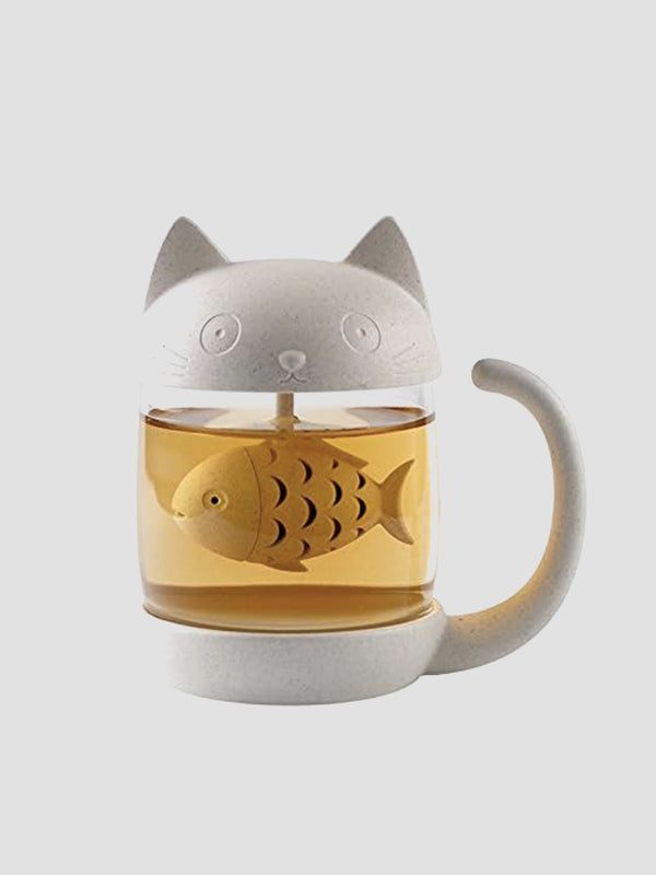 Cat Tea Infuser Cup - Fishy Brew in a Feline View