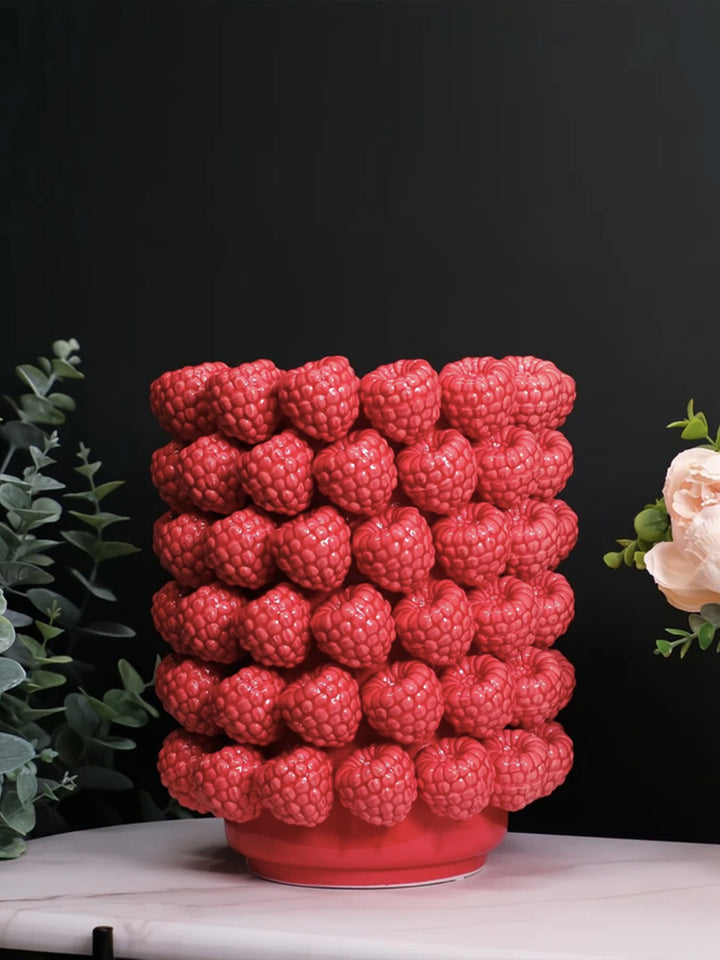 Ceramic Raspberry Vase Large. Juicy, Glossy and Unapologetically Bold Additional 4